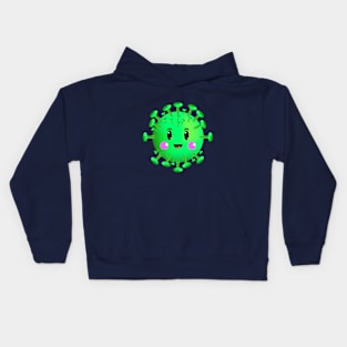 corona virus cute green 3d Kids Hoodie